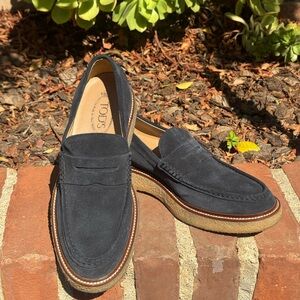 Tod's Dark Blue Suede Slip-On Loafers